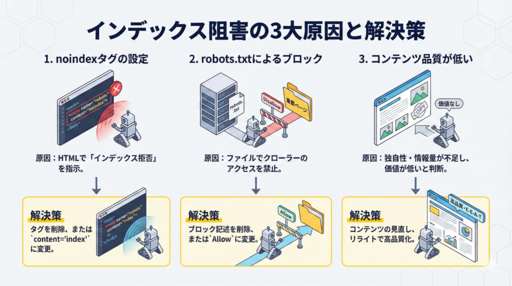 インデックスされない原因と対策