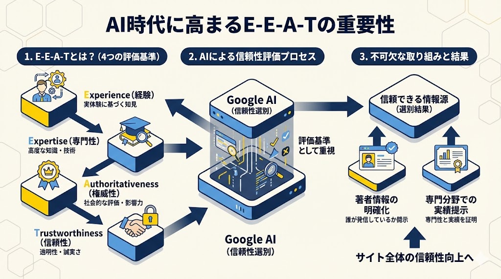 E-E-A-T(経験・専門性・権威性・信頼性)の重要性がさらに高まる