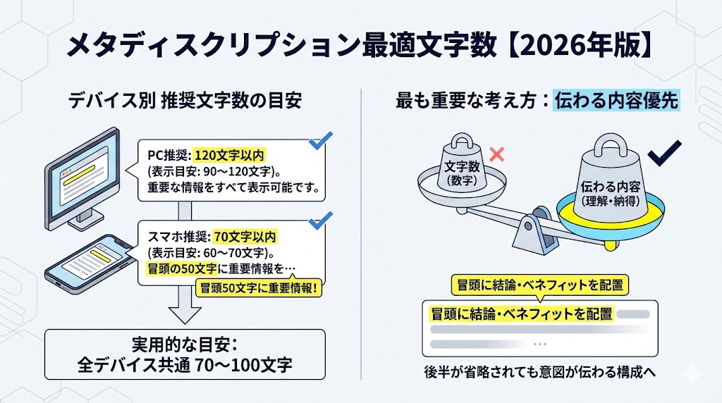 メタディスクリプションの最適な文字数【2026年版】