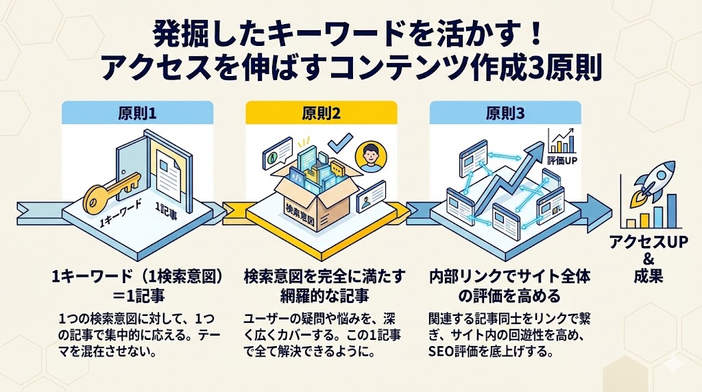 発掘したキーワードを活かす！アクセスを伸ばすコンテンツ作成方法