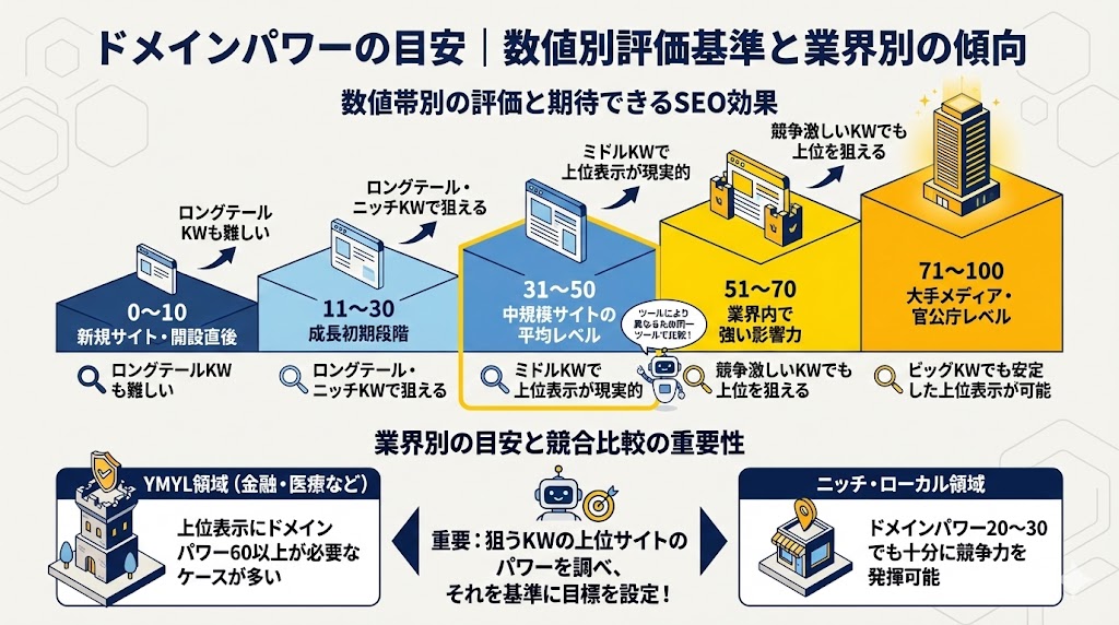 ドメインパワーの目安｜数値別の評価基準