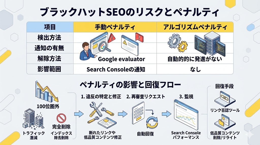 ブラックハットSEOのリスクとペナルティ