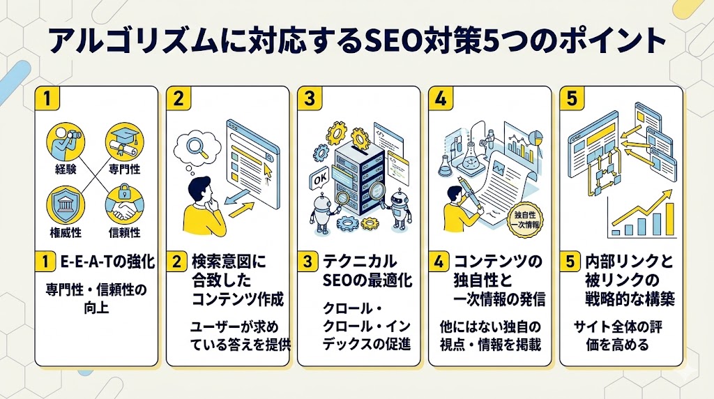 アルゴリズムに対応するSEO対策5つのポイント