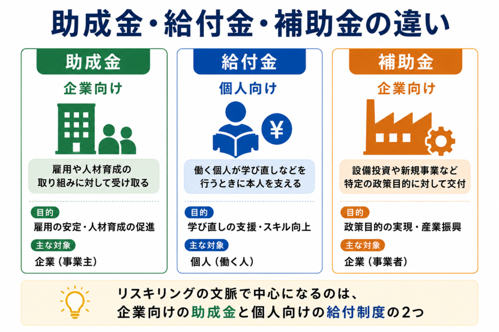 リスキリングに使える助成金の基礎知識