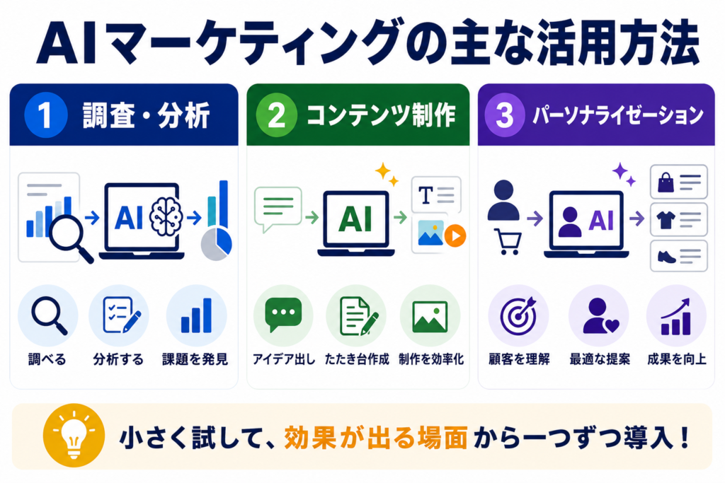 AIマーケティングの主な活用方法