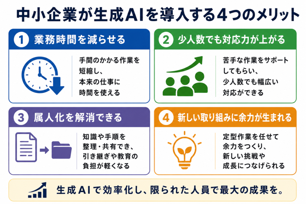 中小企業が生成AIを導入する4つのメリット