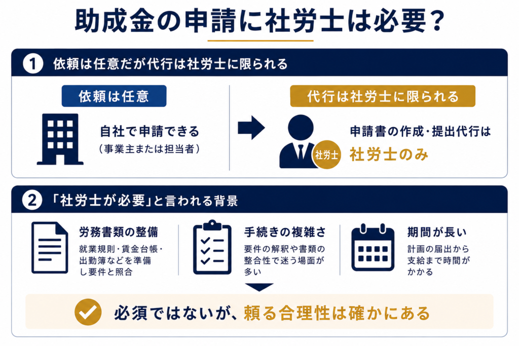 助成金の申請に社労士は必要？