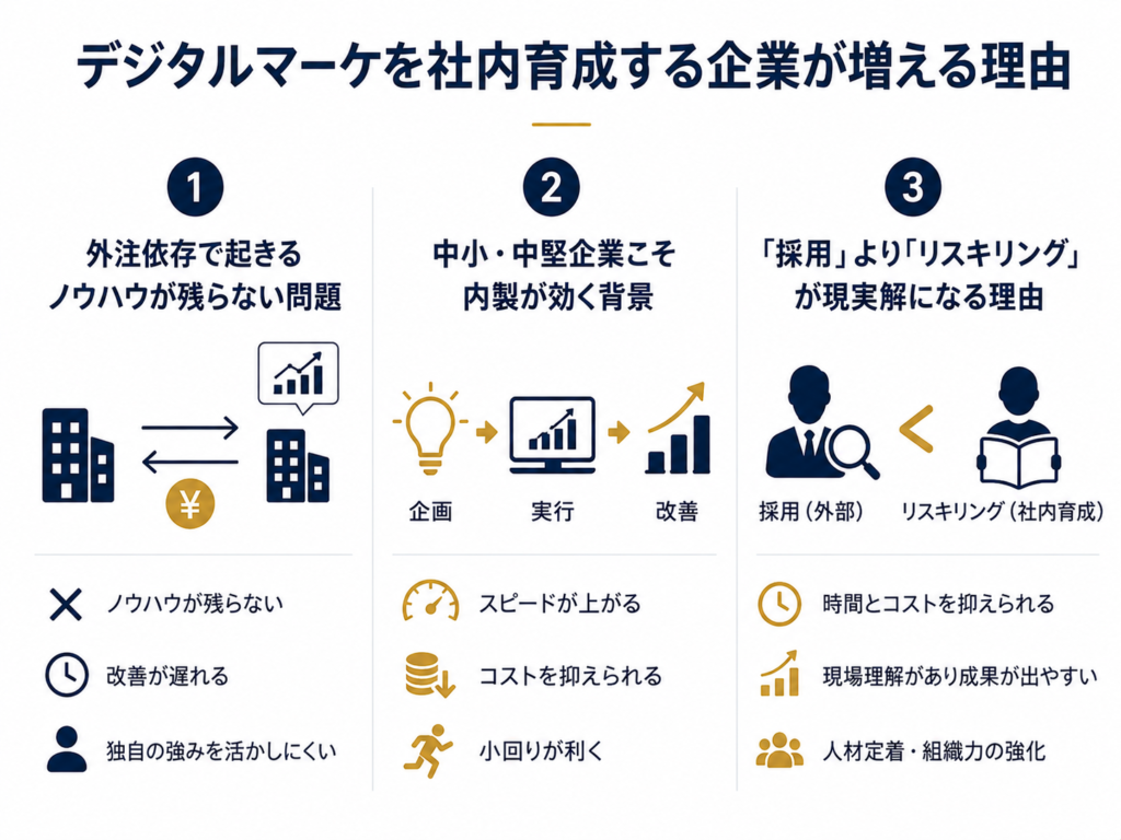 デジタルマーケティングを社内育成（内製化）する企業が増える理由