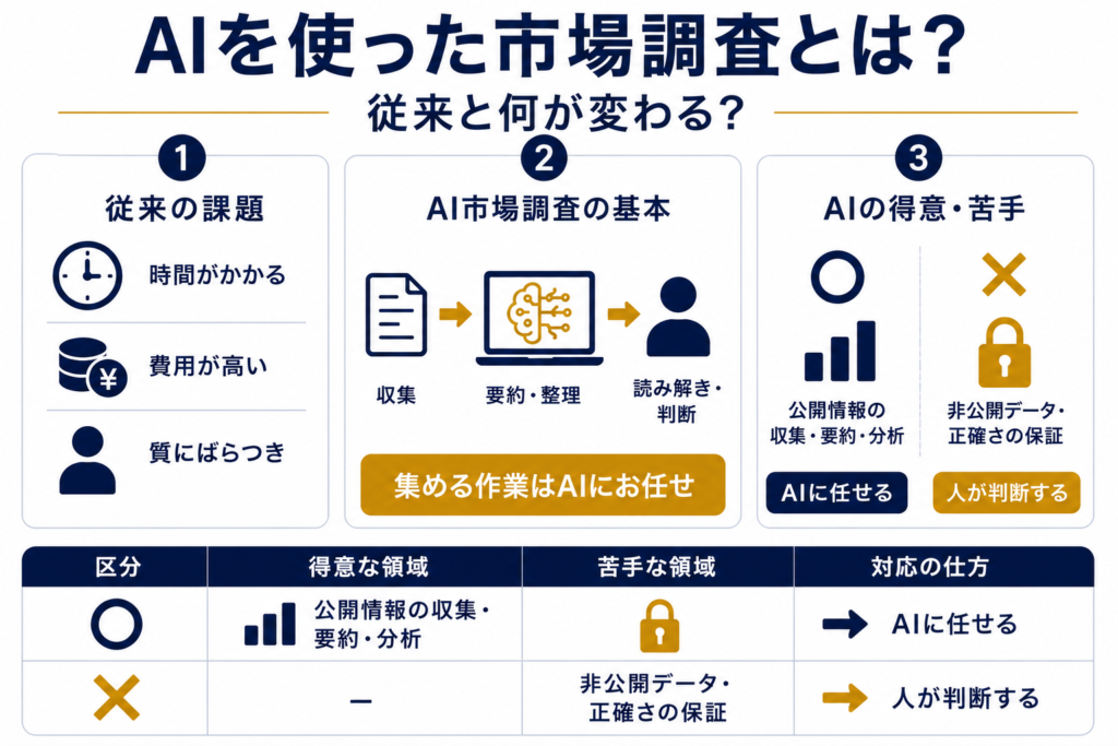 AIを使った市場調査とは?従来のリサーチと何が変わる?